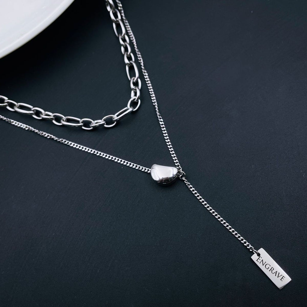 Silver Multi Layered Stunning Stainless Steel Necklace Chain Bulk