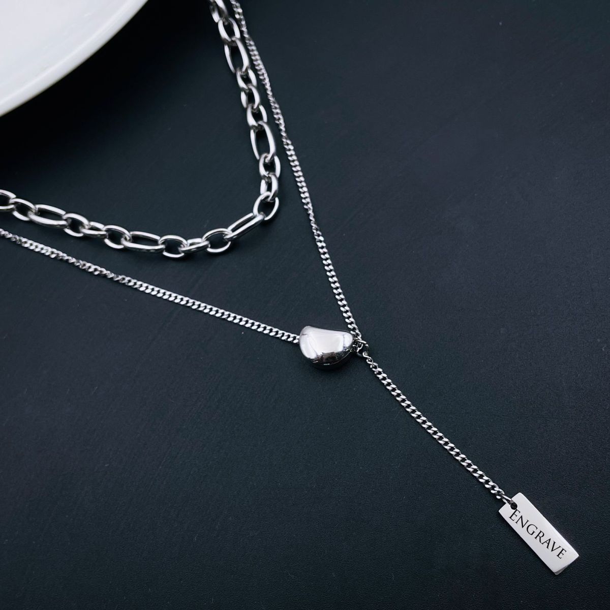 Silver Multi Layered Stunning Stainless Steel Necklace Chain Bulk