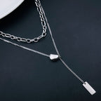 Silver Multi Layered Stunning Stainless Steel Necklace Chain Bulk