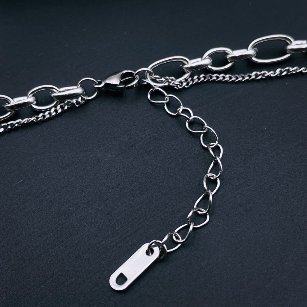 Silver Multi Layered Stunning Stainless Steel Necklace Chain Bulk