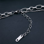 Silver Multi Layered Stunning Stainless Steel Necklace Chain Bulk