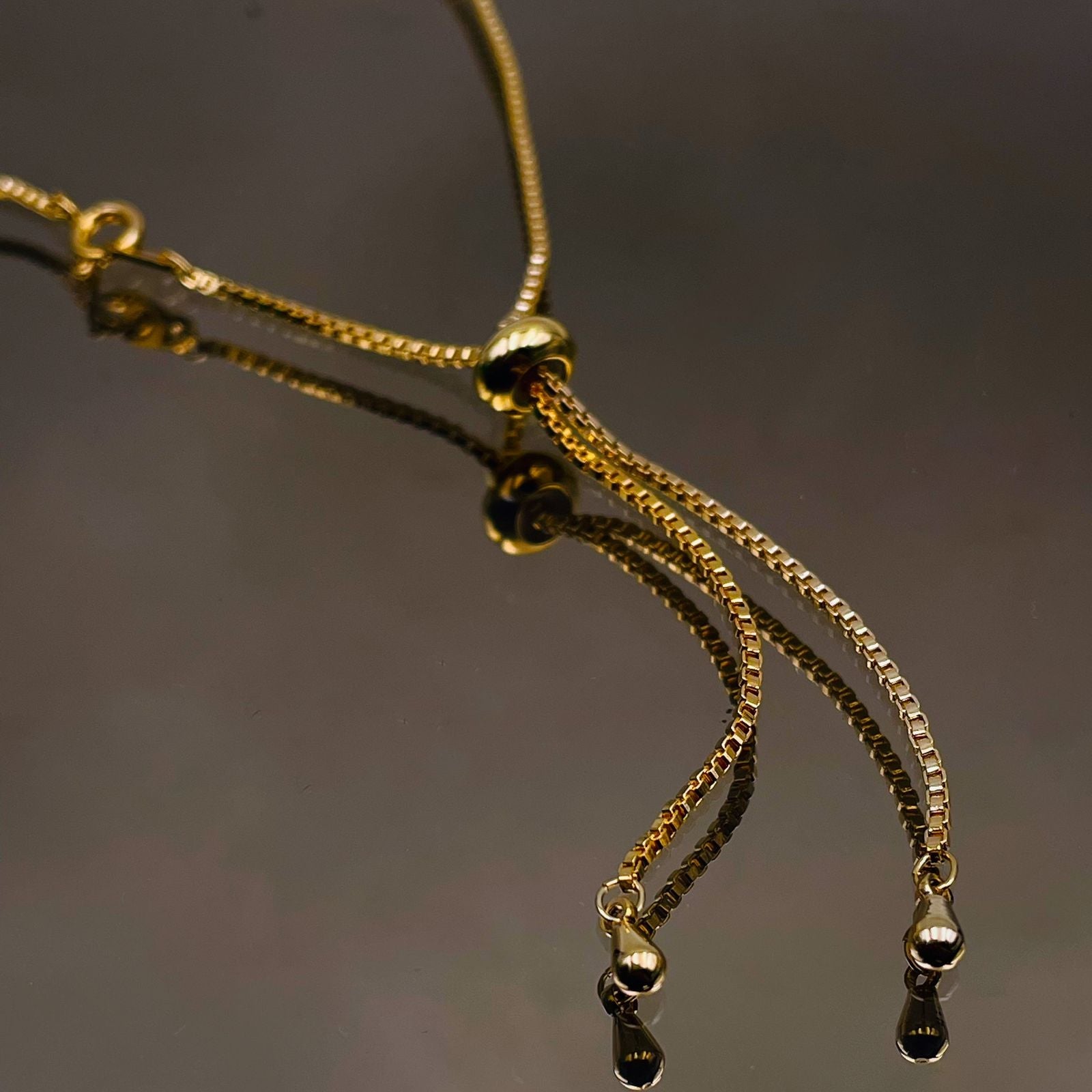 Evil Eye Baguette Eternity 18K Gold Adjustable Slider Necklace Bulk
