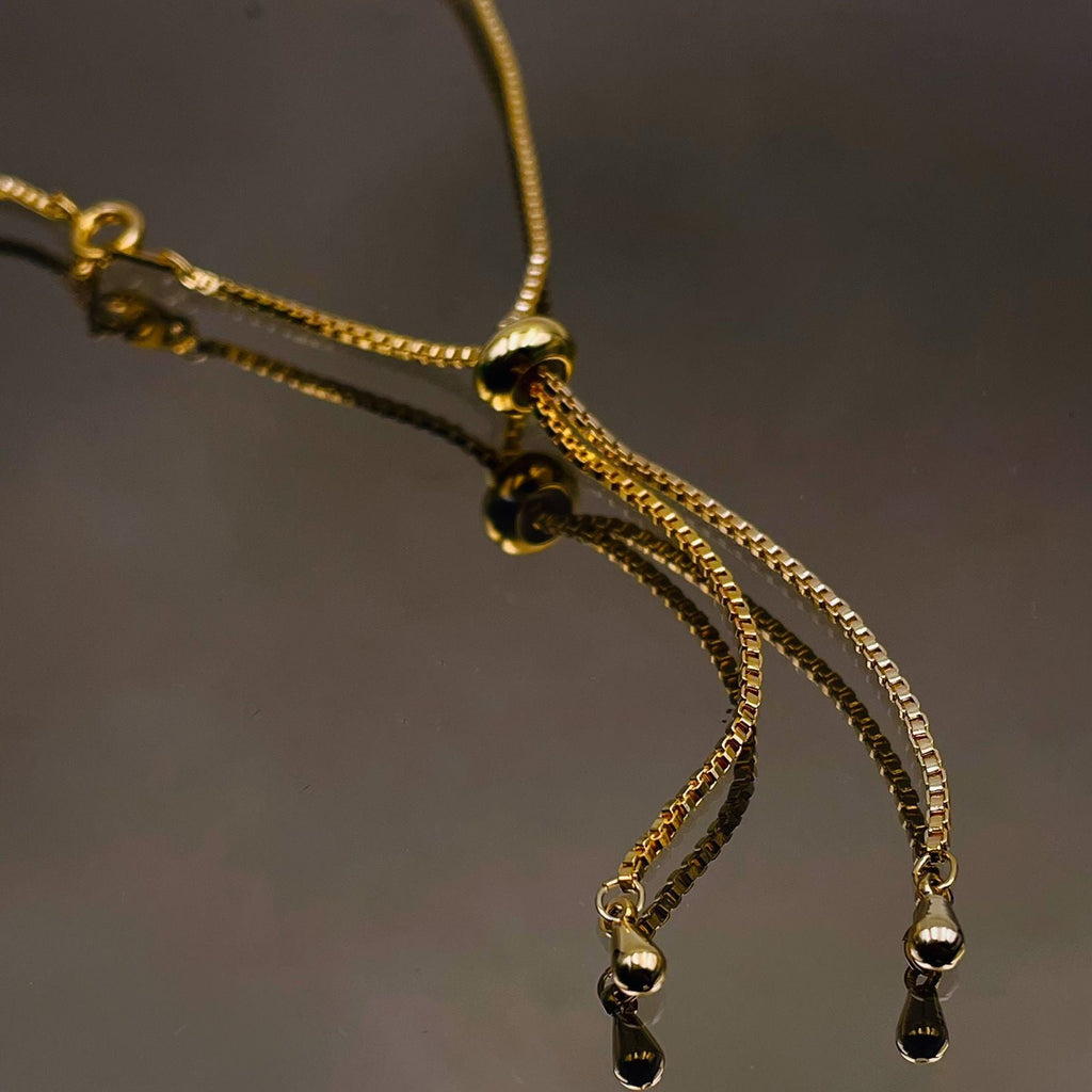 Eternity Long Baguette CZ 18K Gold Adjustable Slider Necklace Bulk