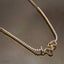 Studded Snake CZ Eternity Solitaire 18K Gold Adjustable Necklace Bulk