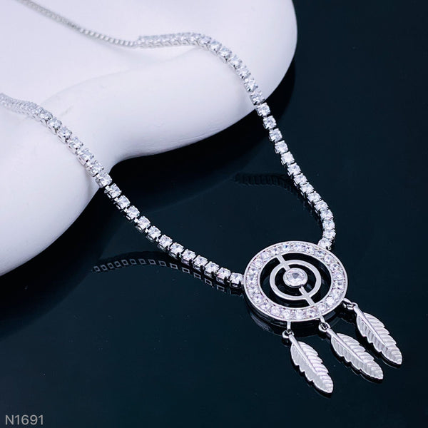 Dream Catcher Cubic Zirconia Silver Adjustable Necklace for Women Main image