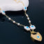 Mother Of Pearl Evil Eye Lock Cubic Zirconia 18K Gold Necklace Bulk