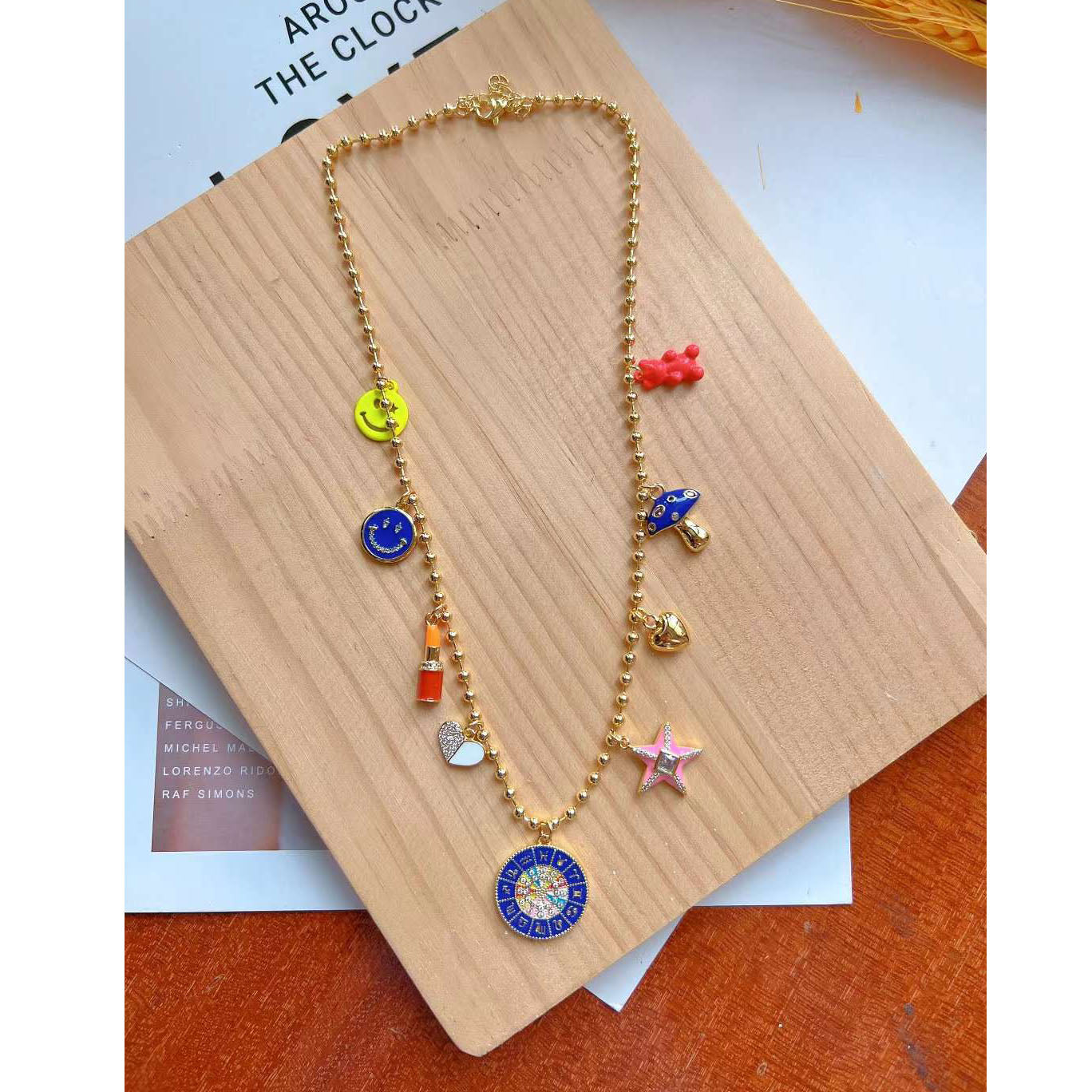 Evil Eye Colorful Charms 18K Gold Beads Necklace For Women Bulk Main image