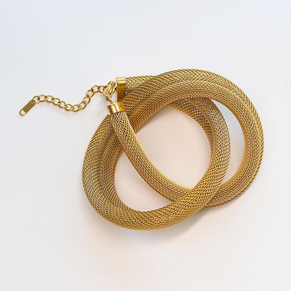 Cobra Snake Mesh 18K Matte Gold Anti Tarnish Stainless Steel Necklace Bracelet for Women Secondary image