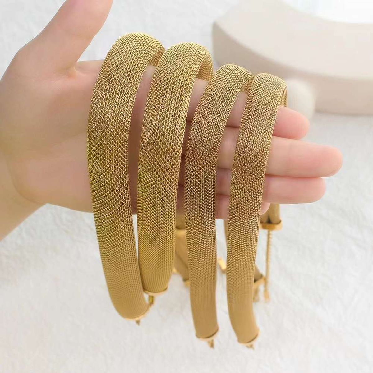 Cobra Snake Mesh 18K Matte Gold Anti Tarnish Stainless Steel Necklace Bracelet for Women