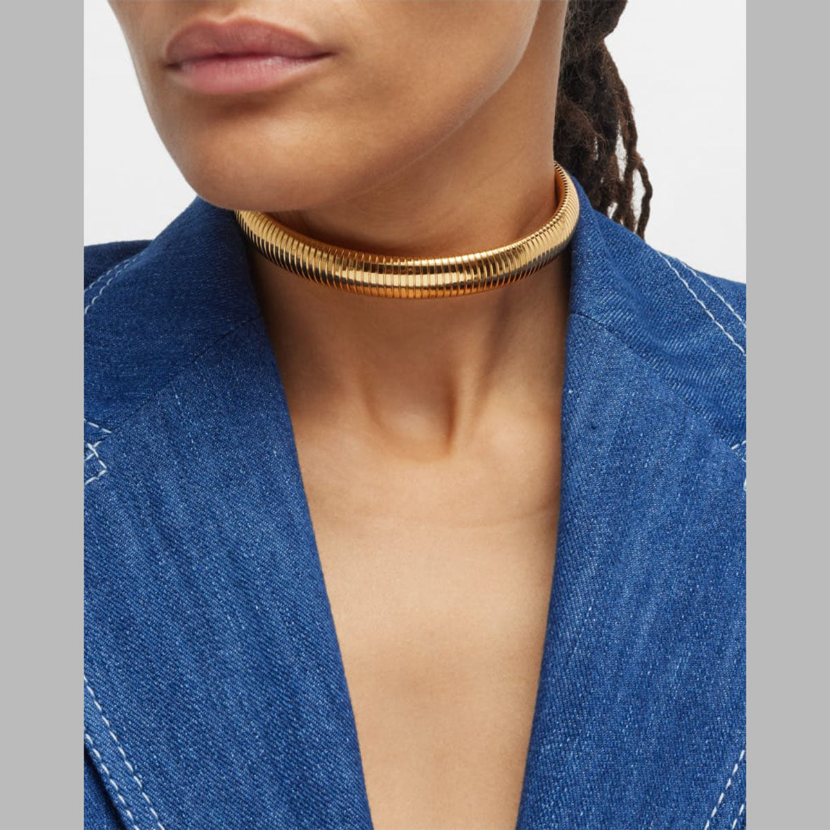 Cobra Snake 18K Gold Anti Tarnish Stainless Steel Choker Necklace Bulk