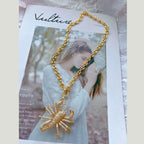Scorpio CZ 18K Gold Anti Tarnish Button Pendant Necklace Chain Bulk