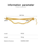 Triple Layer Geometric Snake Chain 18K Gold Anti Tarnish Necklace Bulk