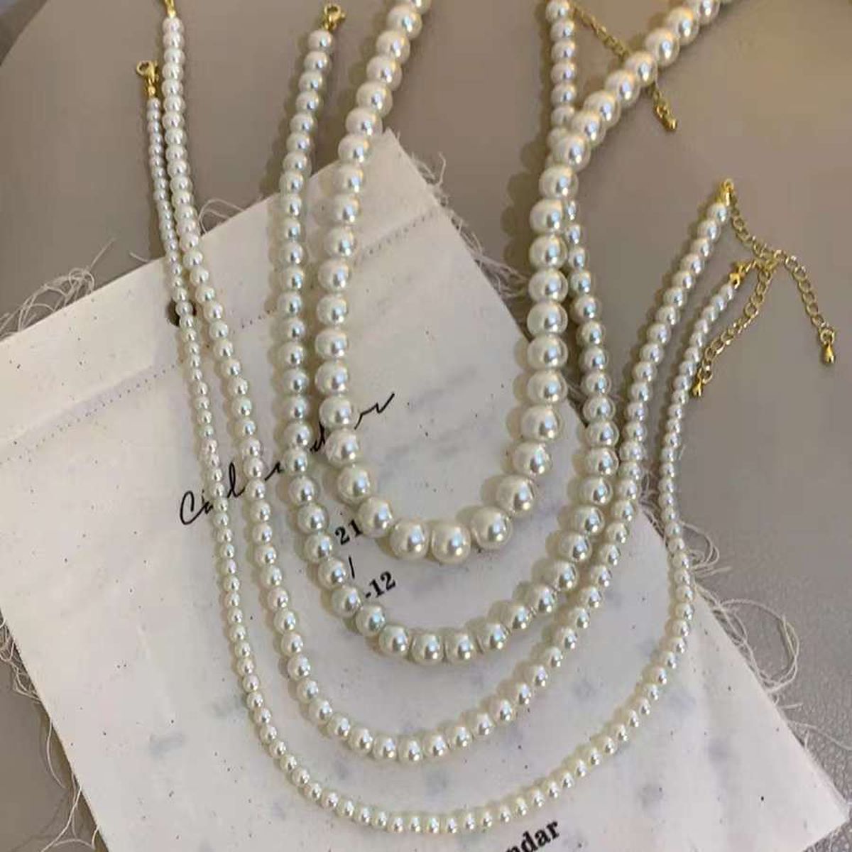 Fresh Water 6Mm Pearl Strand 18K Gold Anti Tarnish Necklace Women Bulk Secondary image