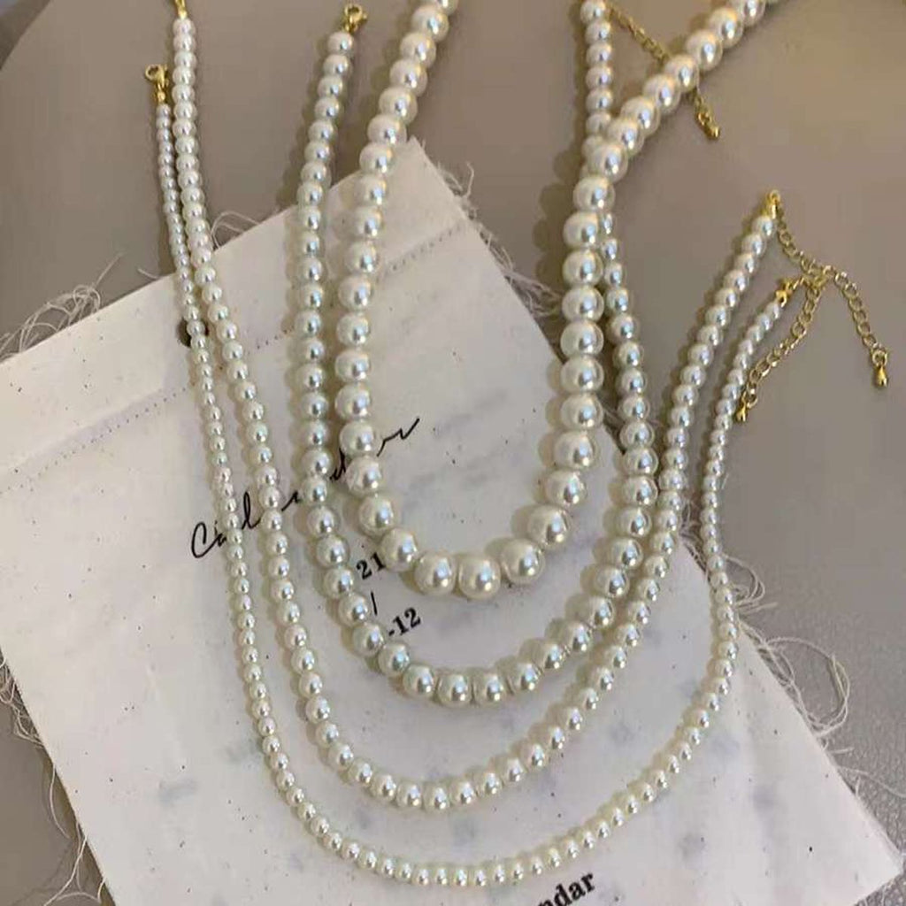Fresh Water 6Mm Pearl Strand 18K Gold Anti Tarnish Necklace Women Bulk