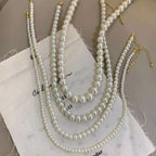 Fresh Water 6Mm Pearl Strand 18K Gold Anti Tarnish Necklace Women Bulk