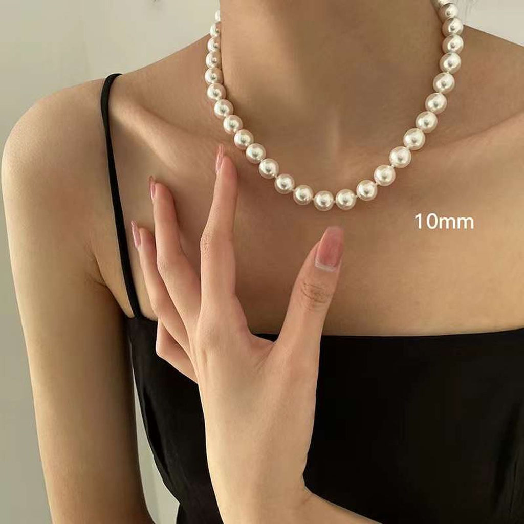 Fresh Water 6Mm Pearl Strand 18K Gold Anti Tarnish Necklace Women Bulk