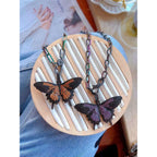 Butterfly Statement Orange CZ Black Chunky Pendant Necklace Chain Bulk