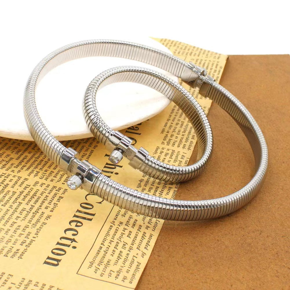 Snake Cobra Lock CZ 18K Gold Anti Tarnish Choker Necklace Bulk