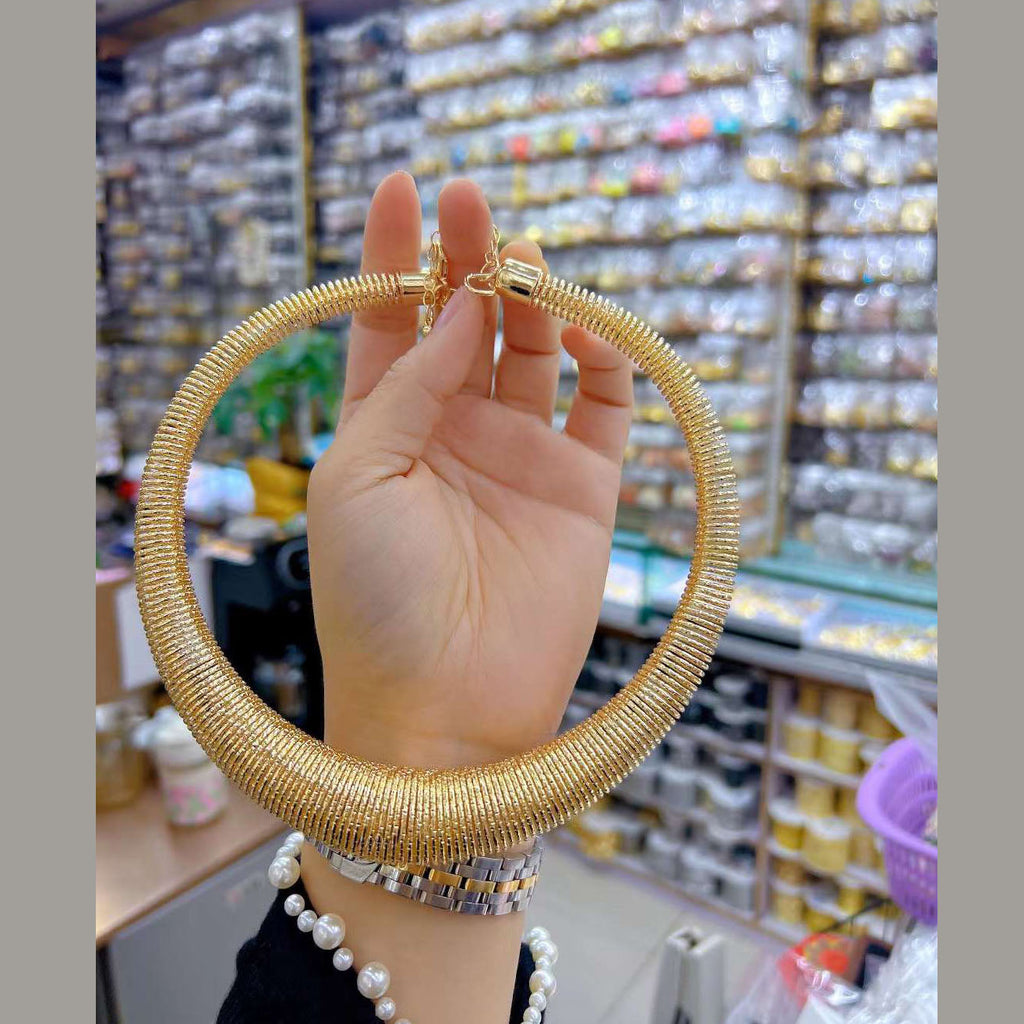 Retro Hasli Choker 18K Gold Anti Tarnish Necklace For Women Bulk