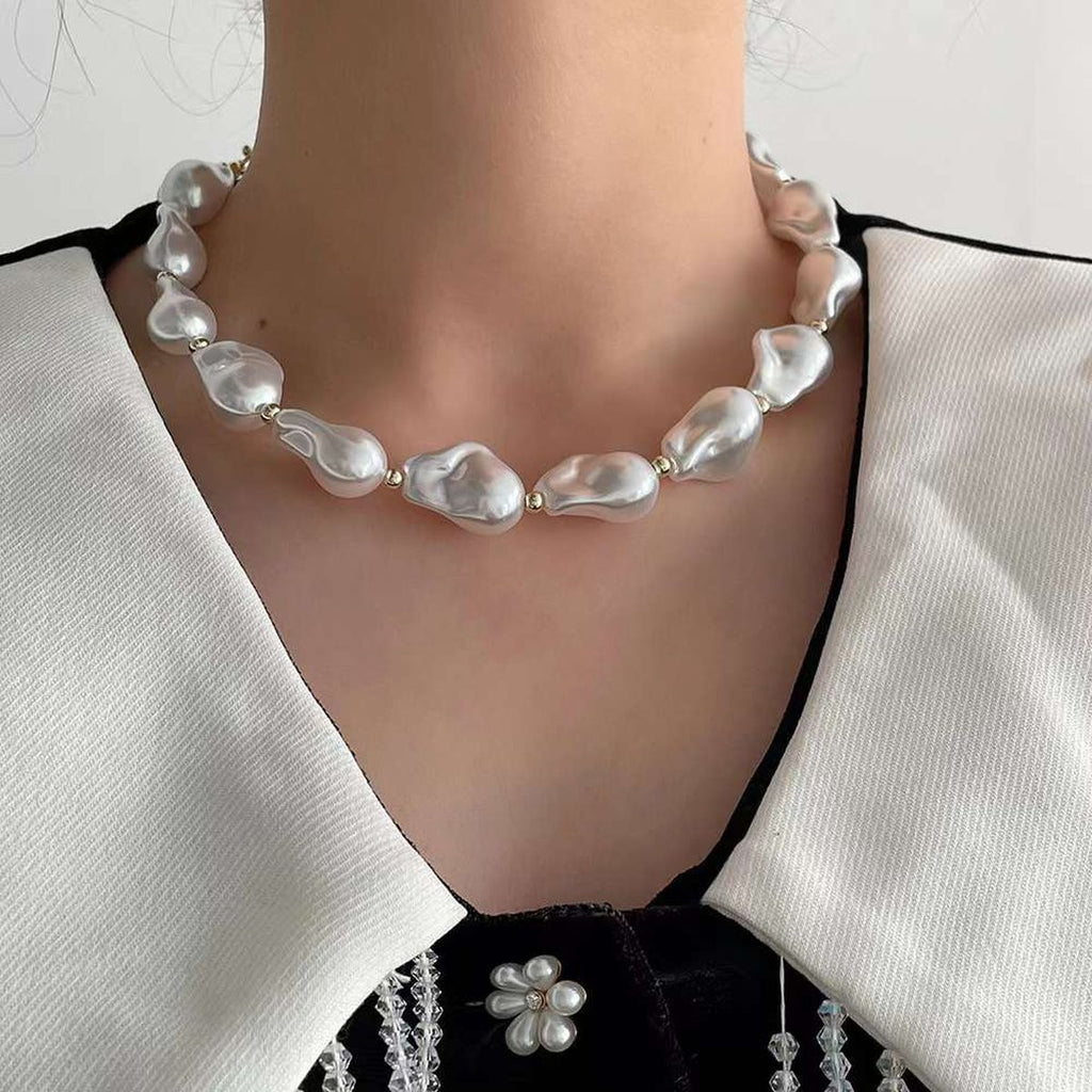 Baroque Pearl 18K Gold Anti Tarnish Necklace For Women Bulk