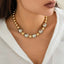 Glossy Beads Balls 18K Gold Silver Anti Tarnish Necklace Women Bulk