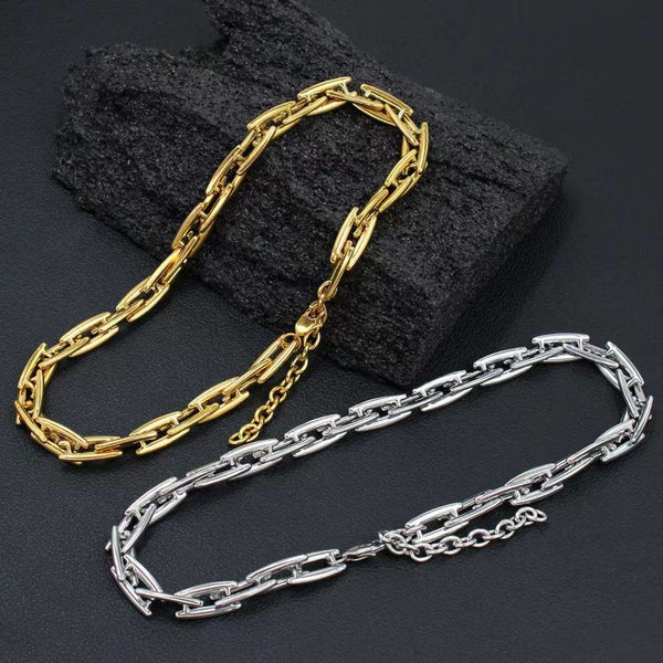 Geometric Silver Anti Tarnish Stainless Steel Necklace Chain Bulk Main image