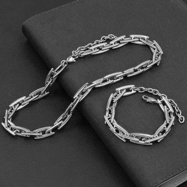 Geometric Silver Anti Tarnish Stainless Steel Necklace Chain Bulk Secondary image