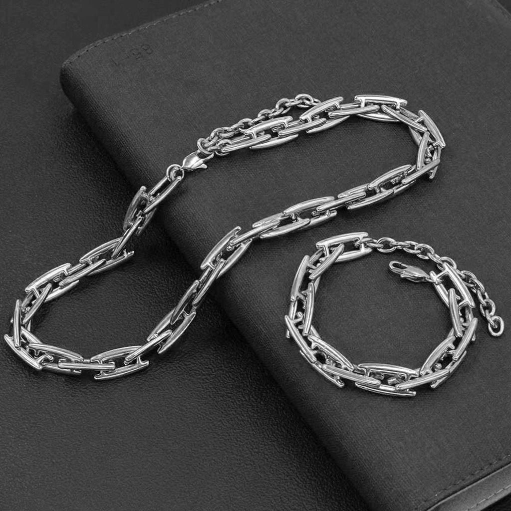 Geometric Silver Anti Tarnish Stainless Steel Necklace Chain Bulk
