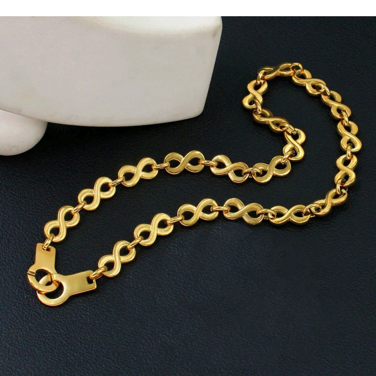 Handcuff Infinity 18K Gold Anti Tarnish Stainless Steel Necklace Chain for Men & Women Main image