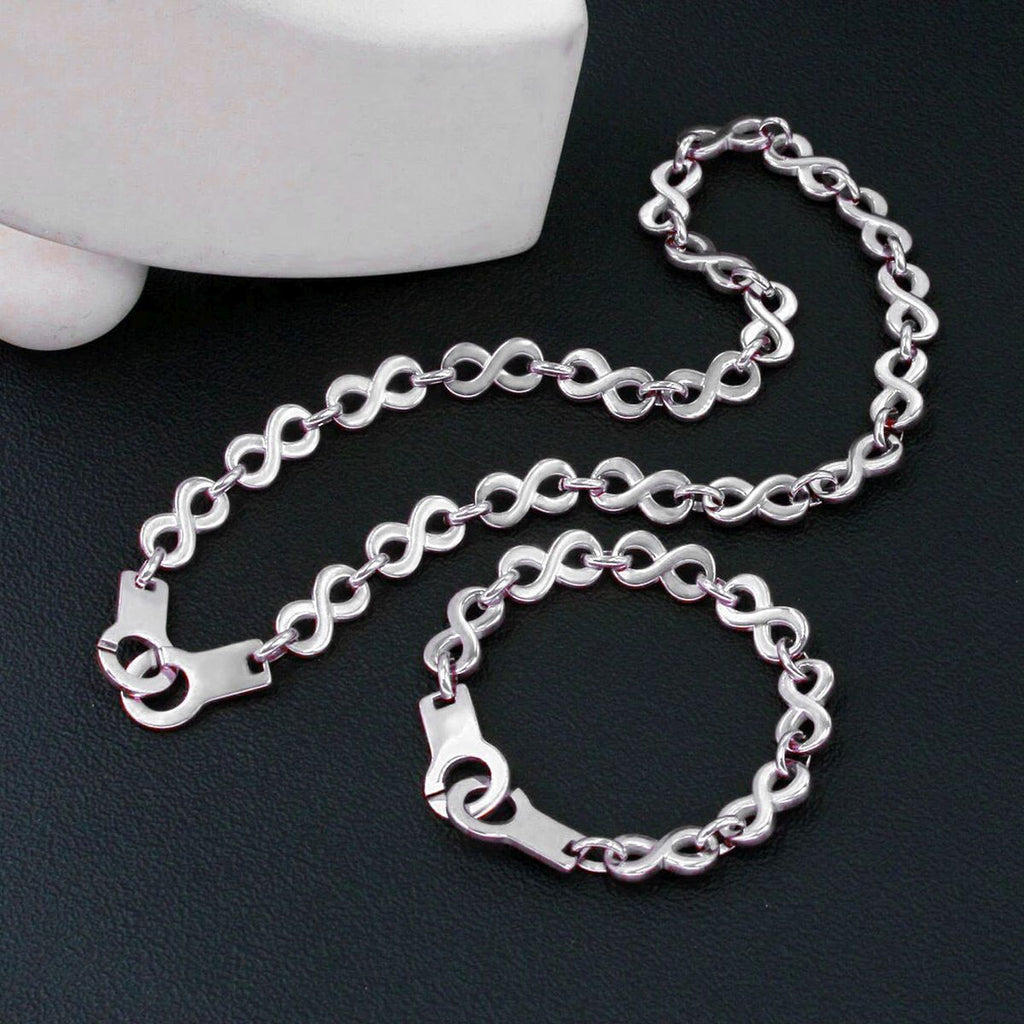 Handcuff Infinity 18K Gold Anti Tarnish Stainless Steel Necklace Chain for Men & Women