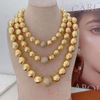 Glossy Balls 18K Gold Anti Tarnish Cubic Zirconia Necklace Women Bulk