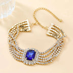 Ruby Pink 18K Gold Anti Tarnish CZ Crystal Choker Necklace Bulk