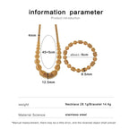Wire Wave Beads 18K Gold Anti Tarnish Stainless Steel Bracelet Bulk