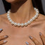 White Japanese Pearls 18K Gold Anti Tarnish P Necklace For Women Bulk