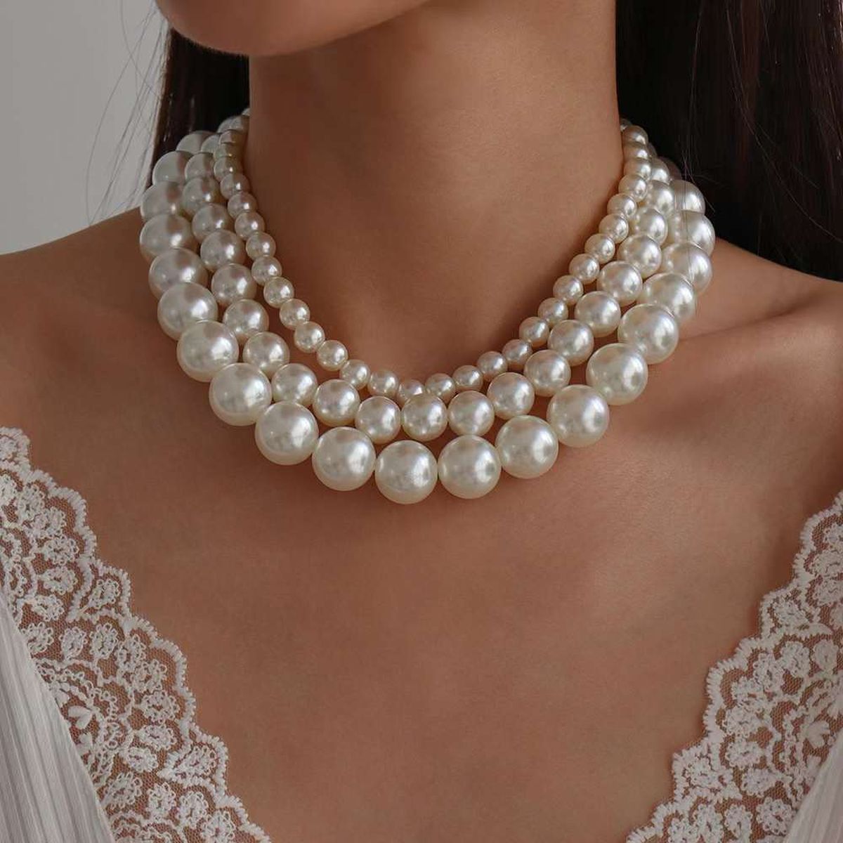 White Japanese Pearls 18K Gold Anti Tarnish P Necklace For Women Bulk