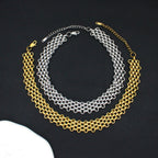 18K Gold Anti Tarnish Stainless Steel Choker Chain Necklace Women Bulk