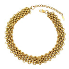 18K Gold Anti Tarnish Stainless Steel Choker Chain Necklace Women Bulk