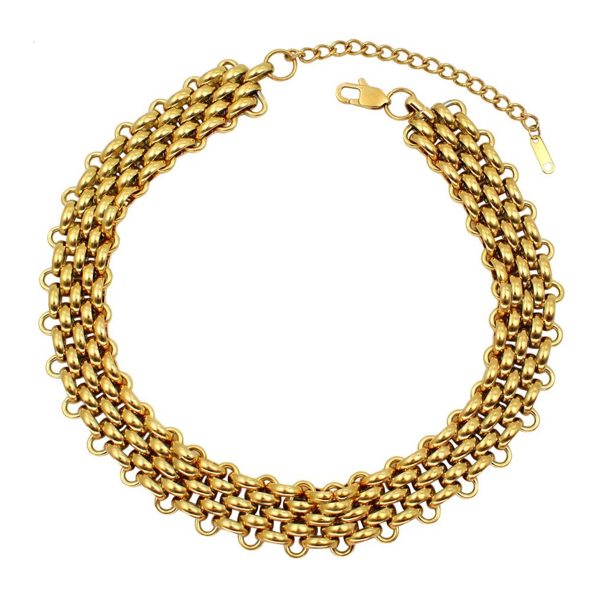 18K Gold Anti Tarnish Stainless Steel Choker Chain Necklace Women Bulk