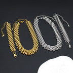 18K Gold Anti Tarnish Stainless Steel Choker Chain Necklace Women Bulk