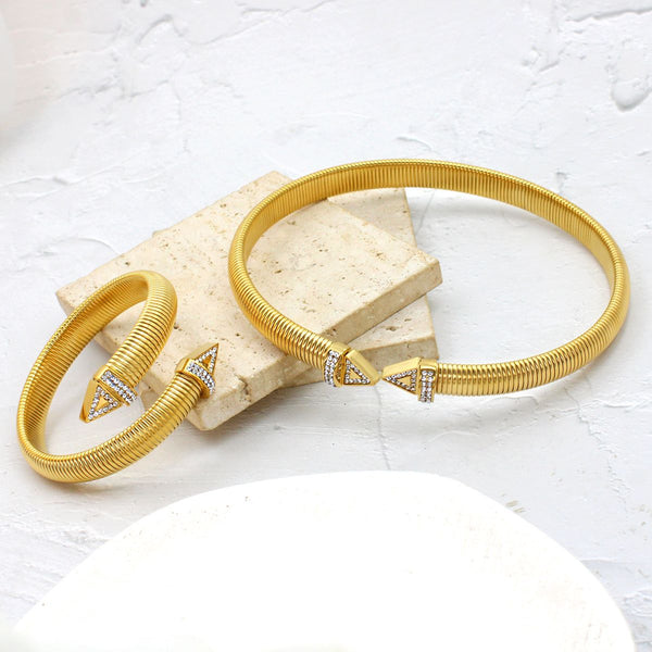 Snake CZ 18K Gold Anti Tarnish Stainless Steel Choker Necklace Bulk Main image