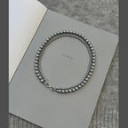 Silver Pearl Infinity Dual Strand Beaded Necklace Chain for Women