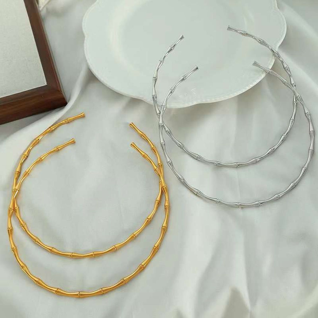 Bamboo 18K Gold Stainless Steel Anti Tarnish Choker Necklace Bulk