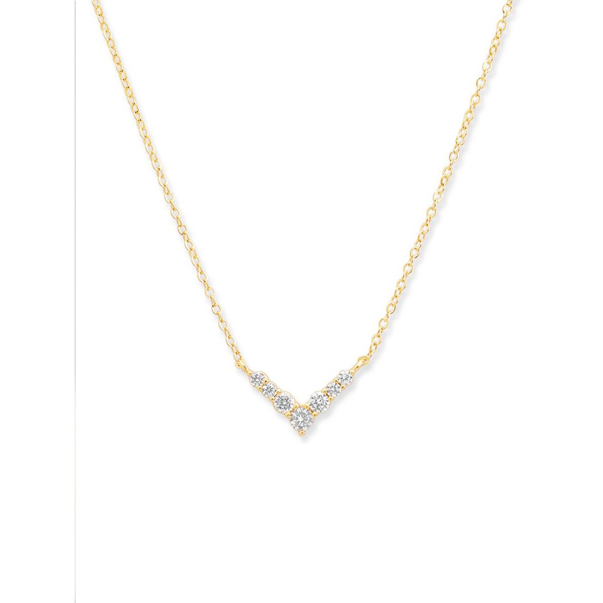 Copper Solitaires Cubic Zirconia Gold Necklace Link Pendant Chain Bulk