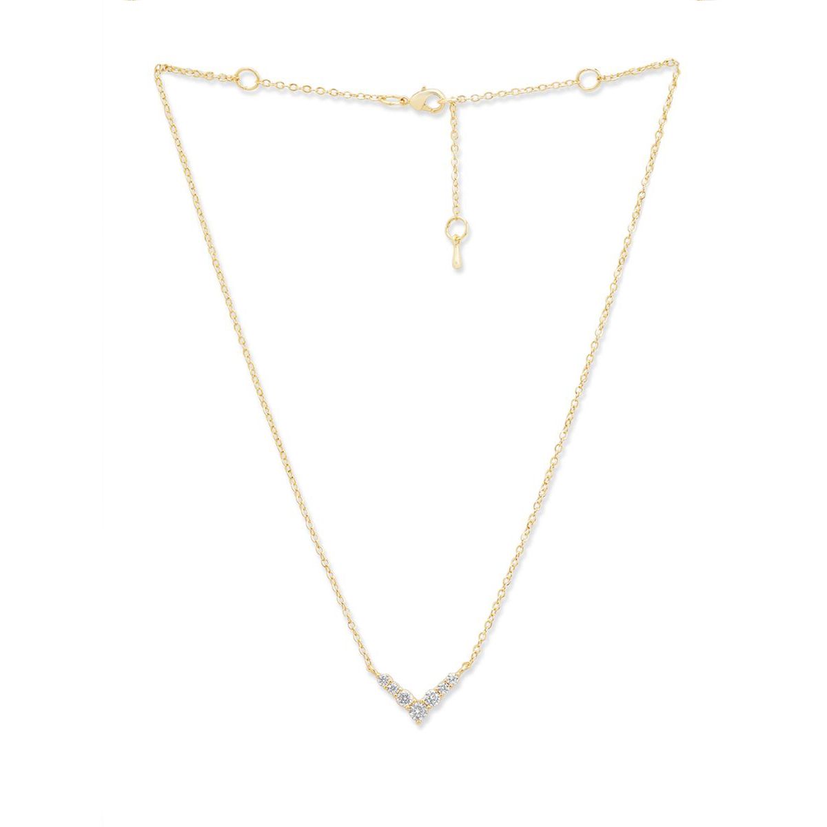 Copper Solitaires Cubic Zirconia Gold Necklace Link Pendant Chain Bulk