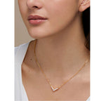 Copper Solitaires Cubic Zirconia Gold Necklace Link Pendant Chain Bulk