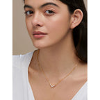 Copper Solitaires Cubic Zirconia Gold Necklace Link Pendant Chain Bulk