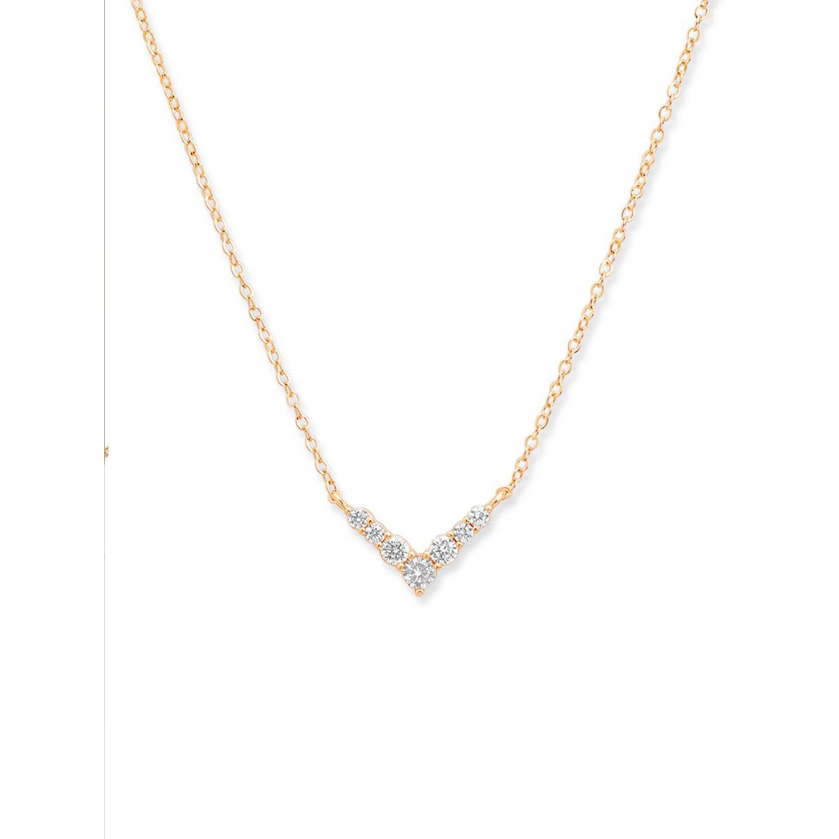 Copper Solitaires Cubic Zirconia Gold Necklace Link Pendant Chain Bulk
