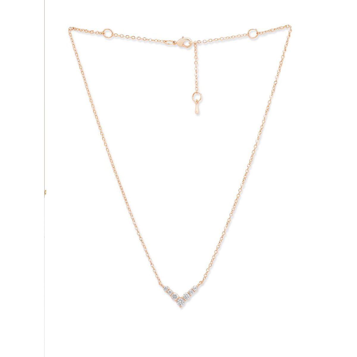 Copper Solitaires Cubic Zirconia Gold Necklace Link Pendant Chain Bulk