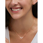 Copper Solitaires Cubic Zirconia Gold Necklace Link Pendant Chain Bulk