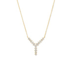 Copper Y Shape Solitaires CZ Gold Necklace Link Pendant Chain Bulk